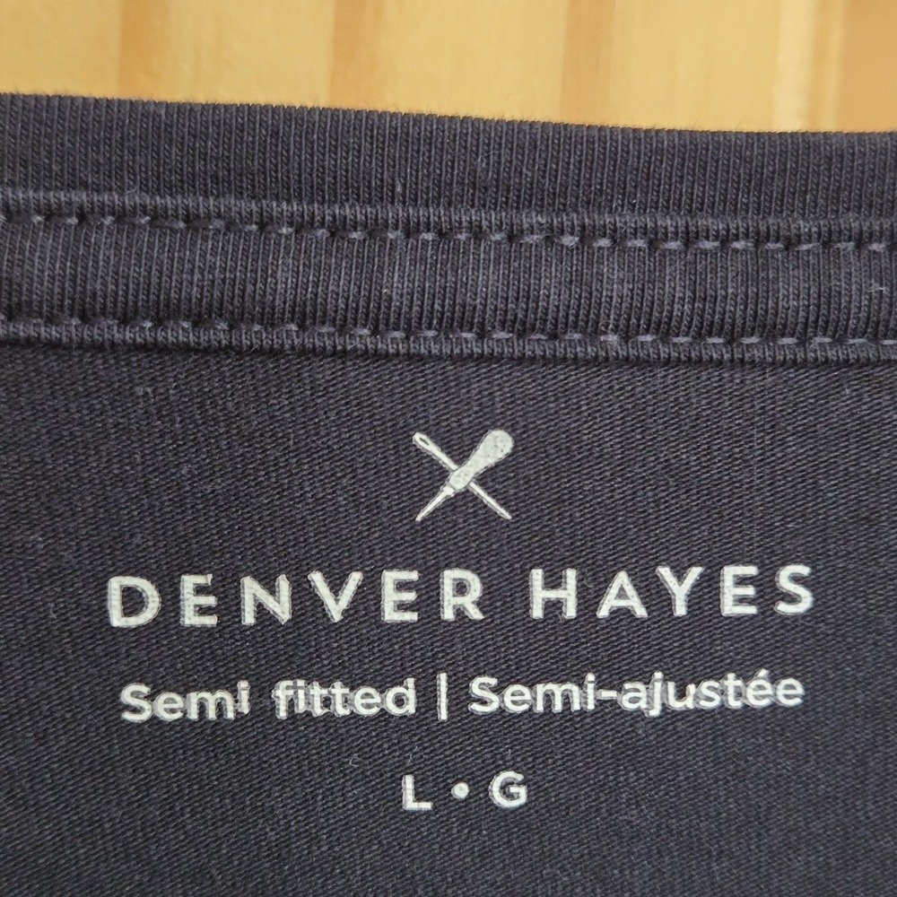 Denver Hayes Women's V-Neck T-Shirt Size LG Black Long Sleeve Stretch Pullover - Picture 4 of 6
